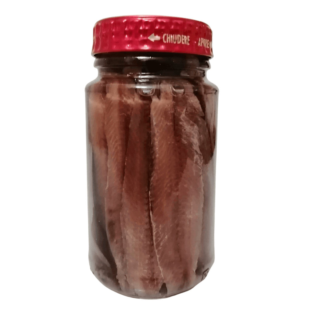 Filetti di acciughe in olio di girasole, vaso da 140gr - Nel Cuore della Sicilia