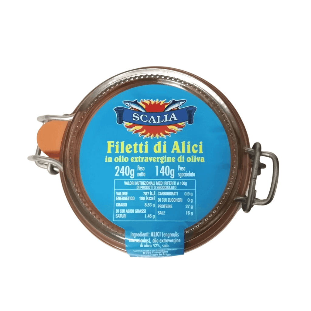 Filetti di Acciughe in olio Evo 240g - Nel Cuore della Sicilia